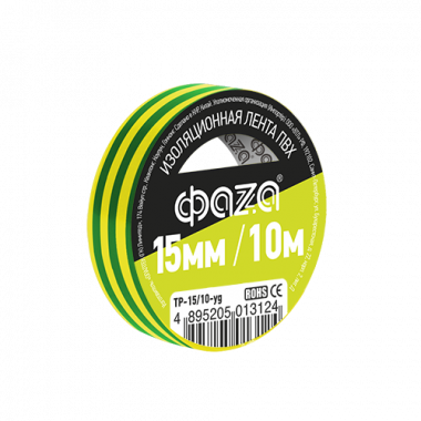 Фотография товара 'ФАZА Изолента 15/10 желто-зеленая TP-15/10'