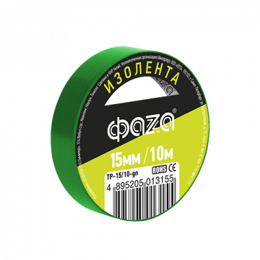 Фотография товара 'ФАZА Изолента 15/10 зеленая TP-15/10'