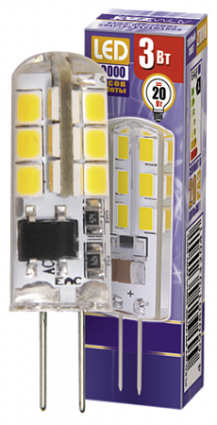 Фотография товара 'Jazzway PLED-G4 3w 2700K 200Lm 220V (силикон, d11*38мм) Jazzway, .1032041'
