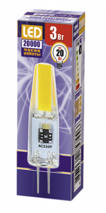 Фотография товара 'Jazzway PLED-G4 COB 3w 240Lm 3000K 220В (силикон d10*38мм) Jazzway, .2857446'