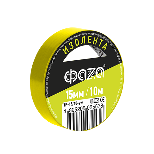 Фотография товара 'ФАZА Изолента 15/10 желтая TP-15/10'