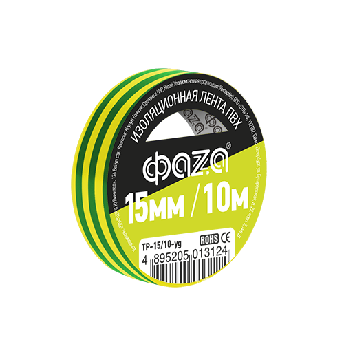 Фотография товара 'ФАZА Изолента 15/10 желто-зеленая TP-15/10'