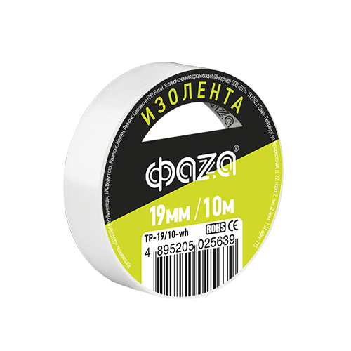 Фотография товара 'ФАZА Изолента 19/10 белая TP-19/10'
