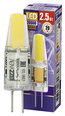 Фотография товара 'Jazzway PLED-G4 COB 2.5w 200Lm 5500K 12B (силикон 10*39мм) (LED dri, .2855770'